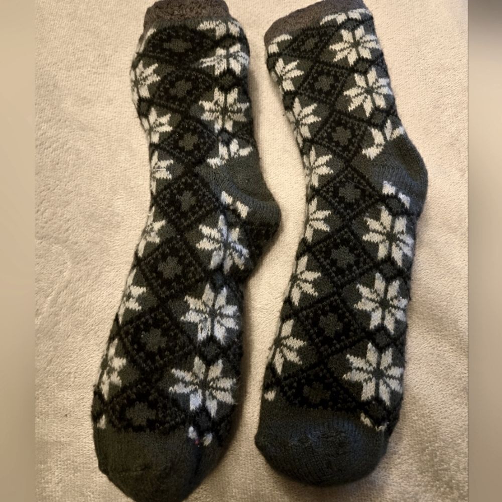 Fairisle Star Fuzzy Fleece Slipper/Socks